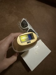 Gerhau IPL Hair Removal Device White/Gold LCD Display w/ Sunglasses Adapter