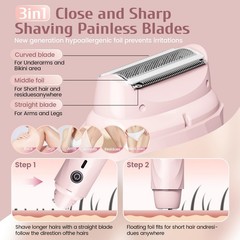 Asbyte 4-In-1 Electric Razor For Women Bikini Trimmer Facial Hair Remover
