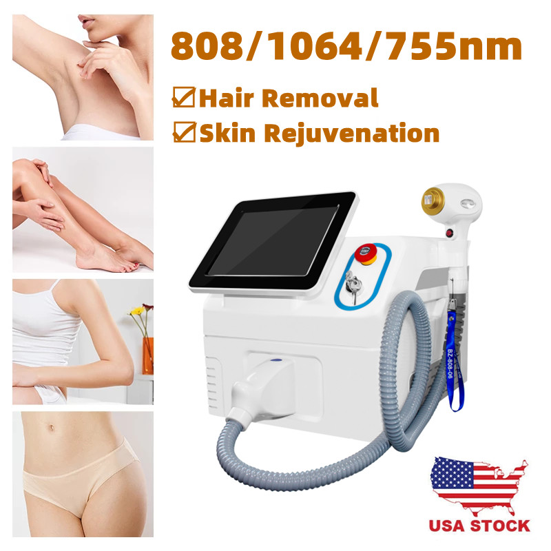 755/808/1064nm Permanent Painless Hair Removal Machine Skin Rejuvenation Beauty