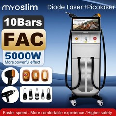Diode Laser+Picolaser 10Bars FAC 5000W Hair Removal Machine 755/808/940/1064