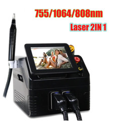 2 In 1 755 808 1064nm Diode Laser Hair Removal Pico Laser Tattoo Removal Machine
