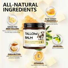 Veakoo Beef Tallow for Skin, 2 Pcs Grass Fed 3.2 Ounce (Pack of 2), 2