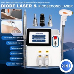 2 In 1 808nm Diode Laser Hair Removal & Nd Yag Pico Laser Tattoo removal Machine