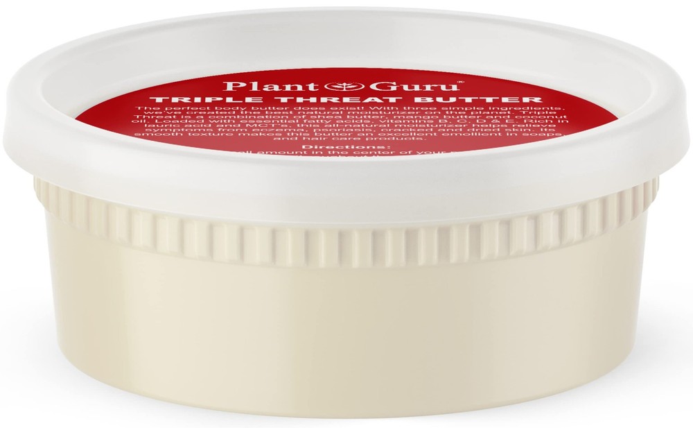 Plant Guru Triple Threat Body Butter 8 oz. – Blend 8 Ounce (Pack of 1), White
