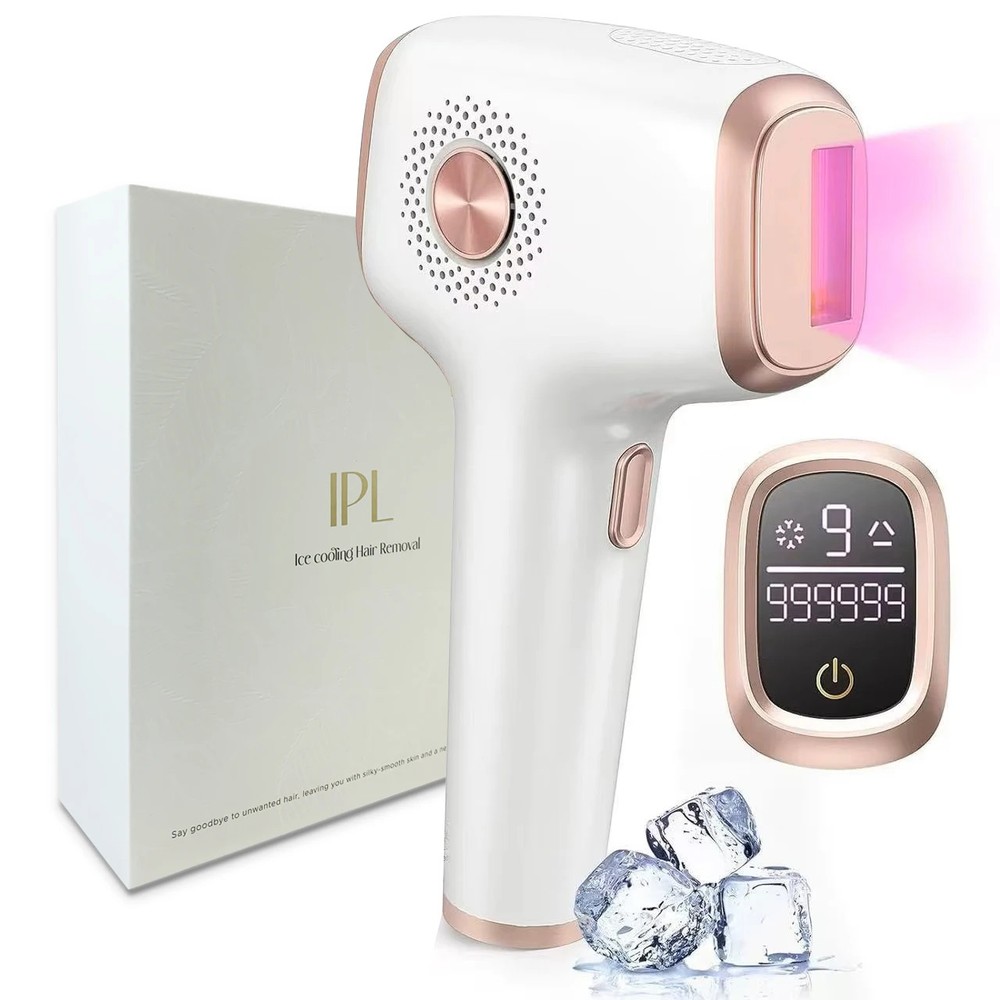 IPL Hair Removal Device Ice Cooling 999999 Flashes 9 Levels Face Body