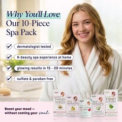 SpaLife 10 Piece Korean Face Mask & Moisturizing Variety Set (10 Pack), Pink