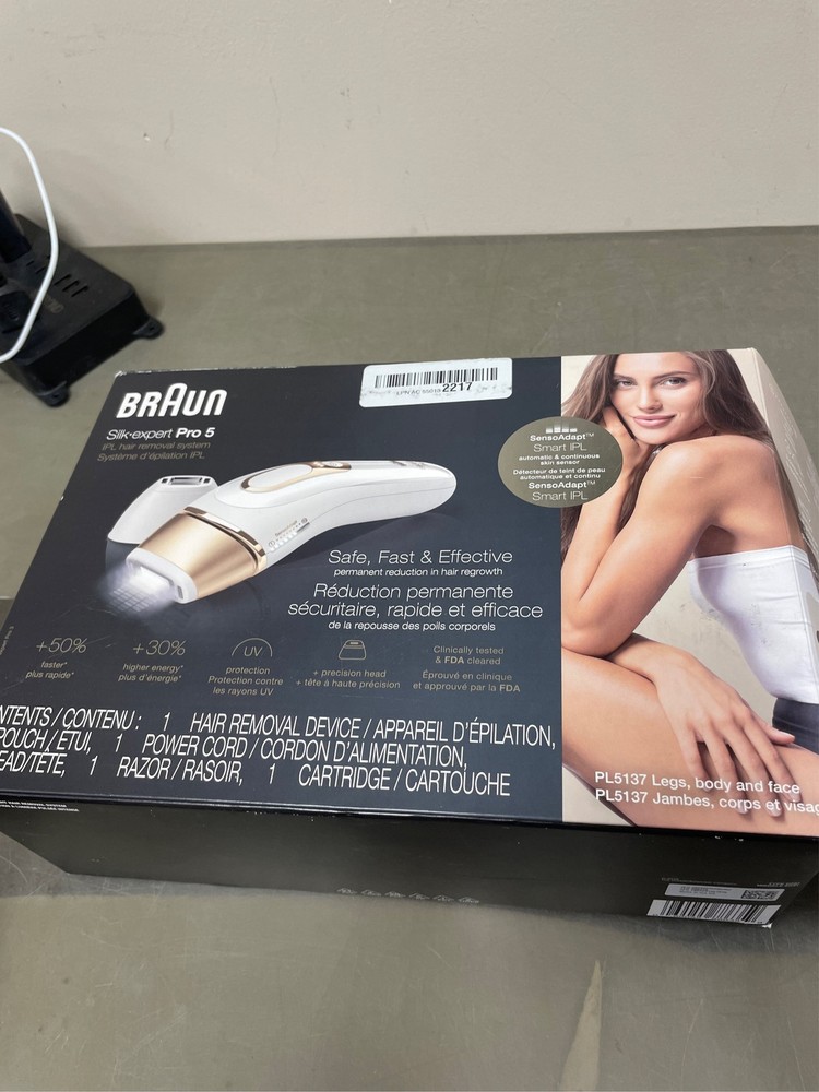 Braun Silk·expert Pro 5 PL5137 IPL, At-Home Hair Removal System, White&Gold 2