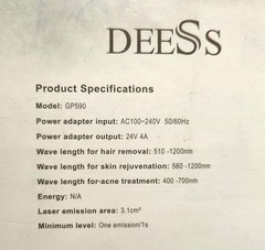 DEESS IPL Hair Removal, Skin Rejuvenation & Acne Treatment Beauty Device GP590