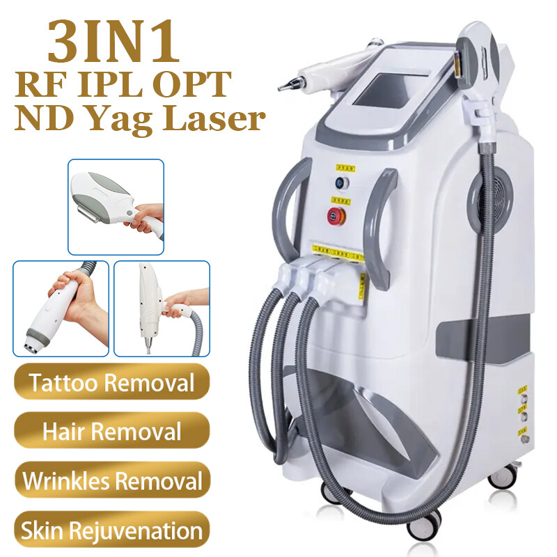 3IN1 RF IPL Hair Removal Nd Yag Laser Eyebrow Tattoo Remove Skin Lifting Machine