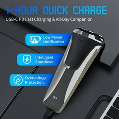 Snapbuy Electric Razor For Men Waterproof Cordless Shaver 90-Min Runtime4D