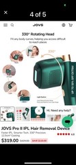 JOVS JR5-E Hand-Held Laser IPL Hair Removal Device for Women and Men (READ)
