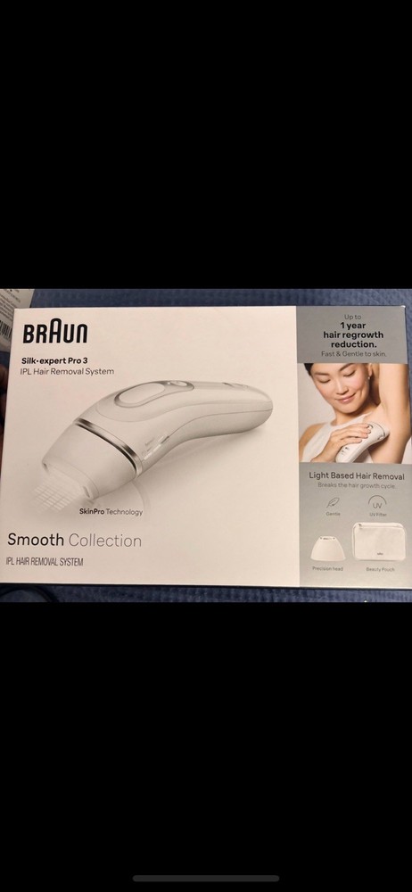 Braun Silk-expert Pro 3 IPL Hair Removal Device, White, UV Filter
