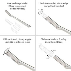 Tweezerman Stainless Steel Facial Razor 1 Count (Pack of 1), Silver