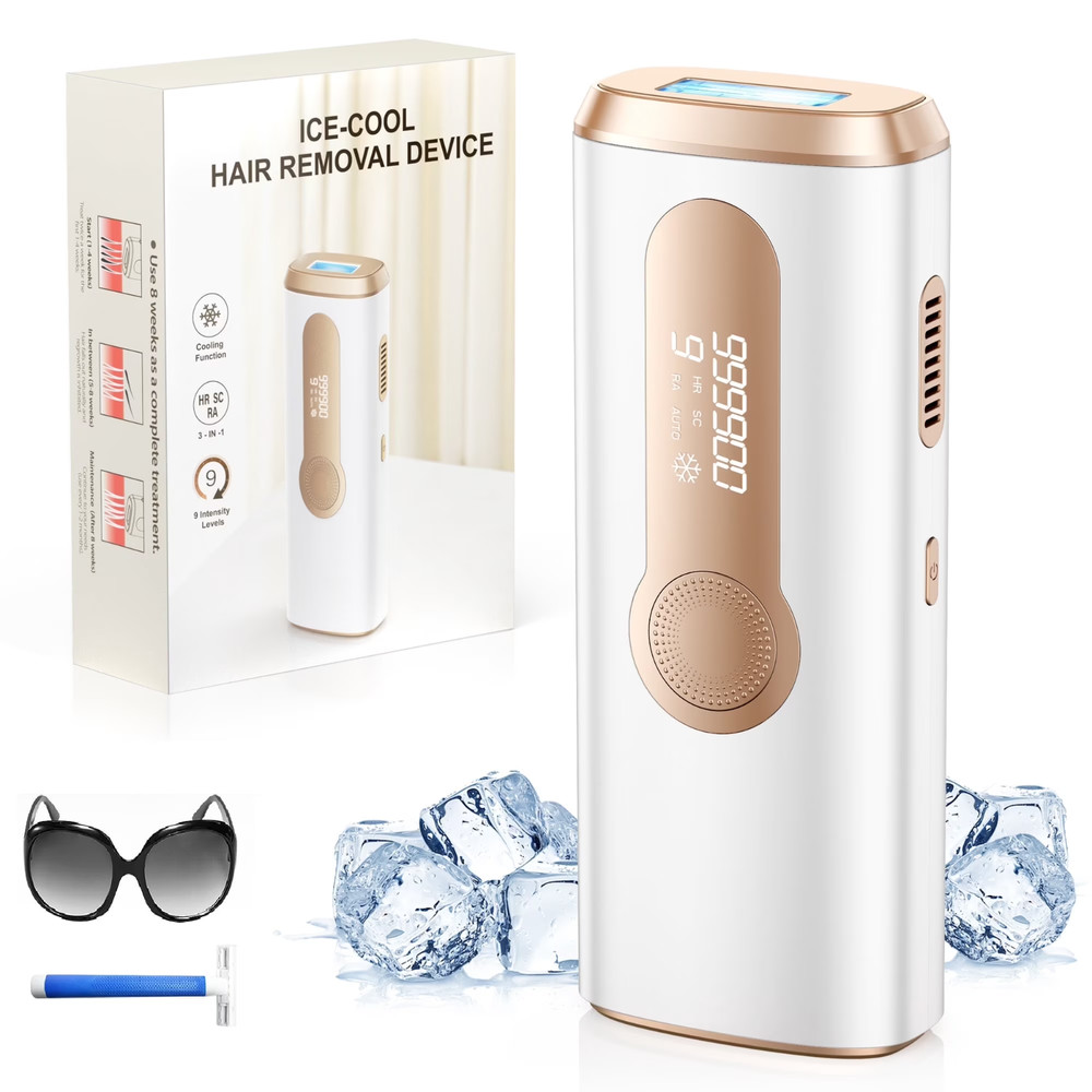 Ice-Cool IPL Hair Removal Device | 3-in-1 | Cooling Function | 9 Intensity Level