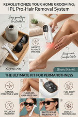 Laser Hair Removal Device for Women & Men Permanent IPL Hair Remover 999999 Flas