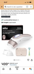 Braun Skin i-Expert Pro 7 Smart App IPL Hair Removal Device IPL7243 3 Heads