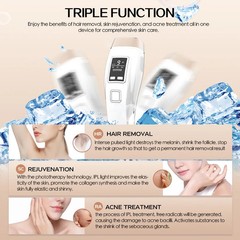 IPL Hair Removal Device 4in1 Ice Cooling 999000 Flashes 9 Levels LCD