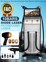Diode Laser+Picolaser 10Bars FAC 5000W Hair Removal Machine 755/808/940/1064