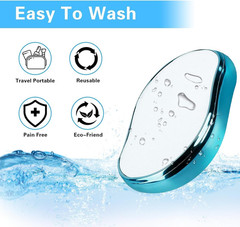 2PCS Crystal Hair Eraser for Women Reusable Hair Remover Stone, Painless Crystal