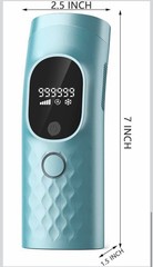 IPL Hair Removal Device Ice Cooling LCD 999,999 Flashes 5 Settings Blue