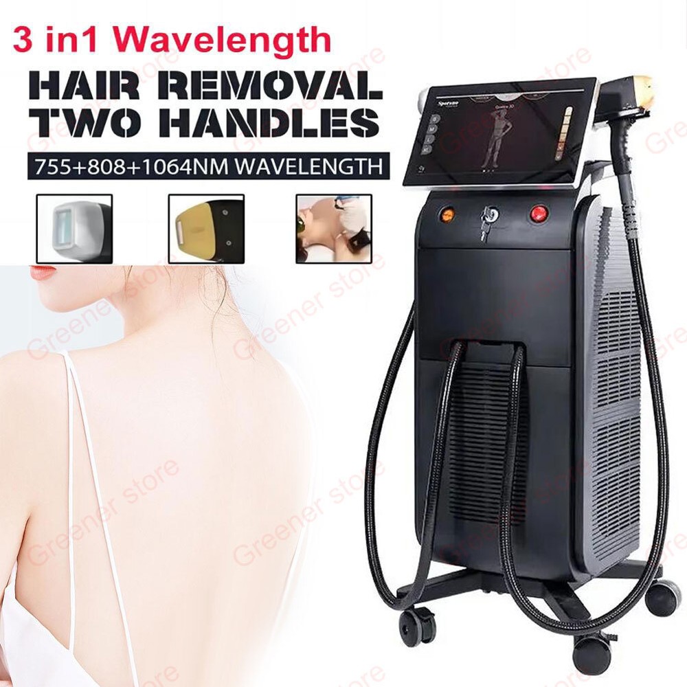 2IN1 Ice Titanium 755nm 808nm 1064nm Diode Laser Painless Hair Removal Machine