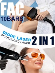 Diode Laser+Picolaser 10Bars FAC 5000W Hair Removal Machine 755/808/940/1064