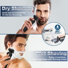 Handsomeface Electric Razor For Men Mens Rotary Shavers Waterproof Wet And Dry