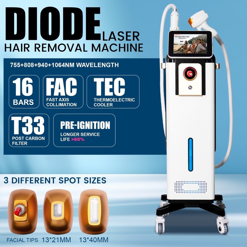 2IN1 4000W Diode Pico Laser Ice Painless Hair & Tattoo Removal Salon Machine