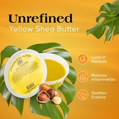 RA Cosmetic’s 100% Natural Unrefined Yellow Shea 16 Ounce (Pack of 1),