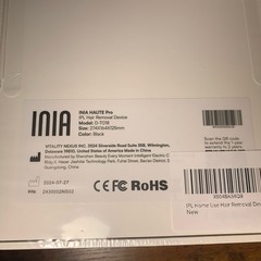 Inia Haute Pro IPL Hair Removal Device D-T018 Black NIB