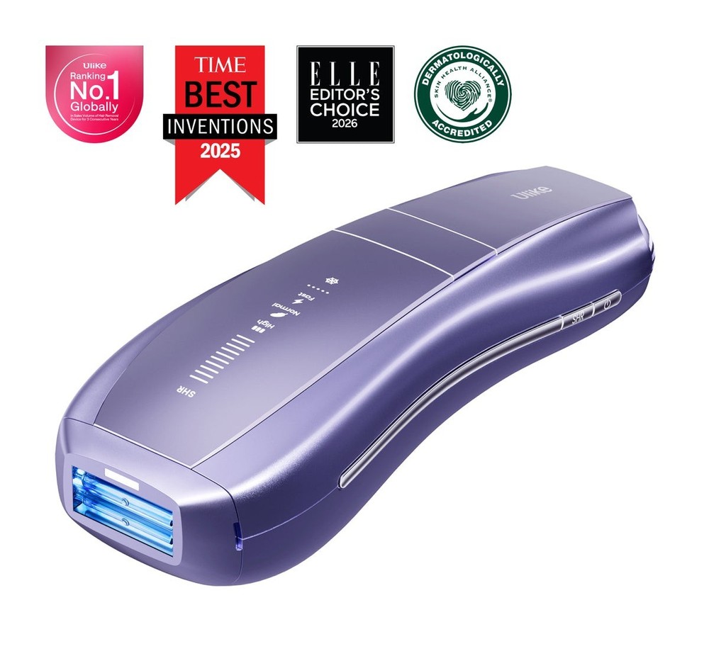 Ulike Air 10 IPL Hair Removal Device Kit Purple w/ Box, Adapter & Cables