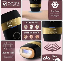 NIB! HKESTG IPL Ice-Cool Hair Remover – Black – Flash Lifespan 999,999- Painless