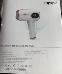 NEW/OPEN BOX Foxpic IPL Hair Removal Device Portable for Hair Removal/Acne