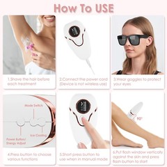 Women Hair Removal Painless Flashes Permanent Hair Remover for Men Women Home