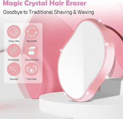 2PCS Crystal Hair Eraser for Women Reusable Hair Remover Stone, Painless Crystal