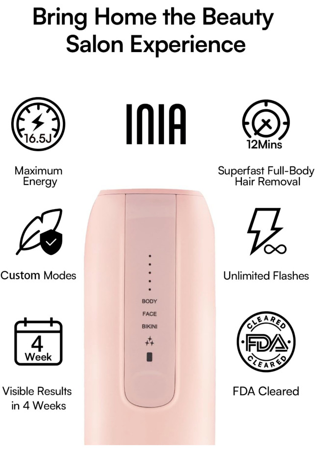 Laser Hair Removal Device for Women and Men, INIA Fond Hair Remover (NEW)