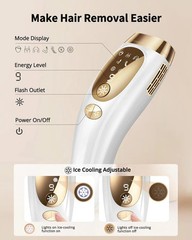 Laser Hair Removal with Ice Cooling Care Function for Women Men Permanent
