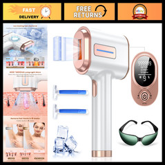 IPL Laser Hair Removal Device – 9 Intensity Levels, Ice Cooling, 2 Flash Modes f