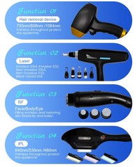 Four in one soprano titanium diode laser IPL tattoo removal machine