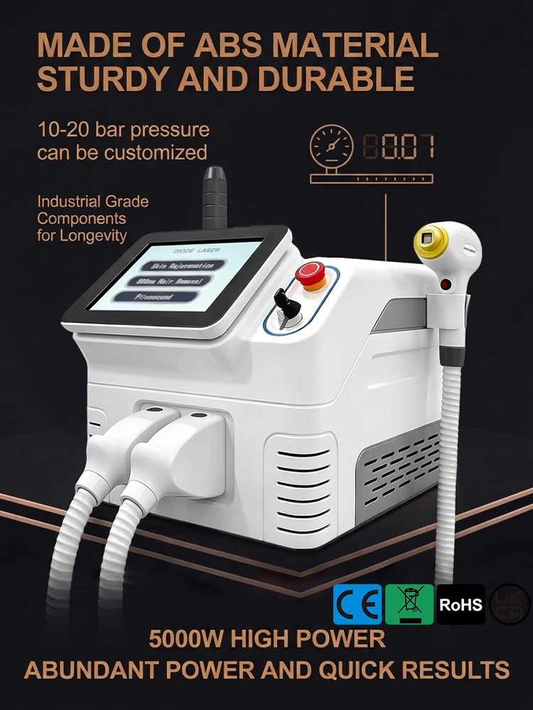Mecavie 2-in-1 4-Wavelength 5000W Ice FAC Cooling Salon Skin Maintenance Device