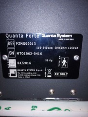 Quanta Forte System Laser SR580 Hair Removal Foot pedal LOW PULSE COUNT
