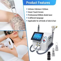 2in1 808 Diode Laser Hair & Picosecond Tattoo Removal Machine Yag 755 808 1064