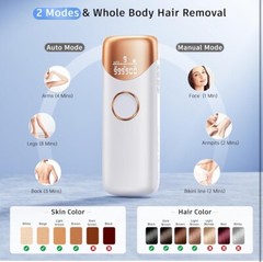Laser Hair Removal with 5℃ Ice Cooling, Painless IPL Laser Hair Removal 3 in 1