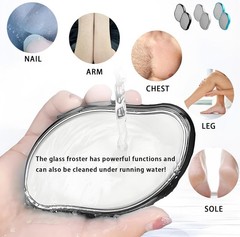 Crystal Hair Remover – Reusable Nano Glass (Blue, Coarse) Exfoliates, Easy Wash
