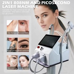 2 in 1 808 Diode Laser Hair Removal Machine Picosecond Yag Tattoo Removal Salon