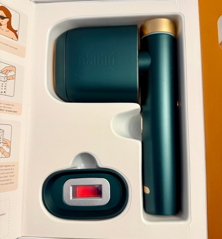 BoSidin Painless Permanent Hair Removal Laser Epilation Green/Gold Never Used