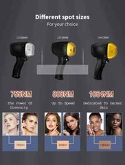 2000W 808nm Diode Laser Hair Removal Machine 3 Wavelength Ice Cooling
