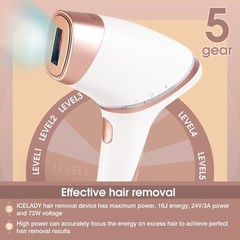 Hair Removal with Ice-Cooling System, Hair Removal for Women and Men, Painless P