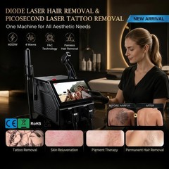 2 In 1 Diode Laser Hair Removal & ND Yag Pico Laser Tattoo Removal Skin Care