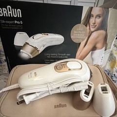 Braun Skin i-expert Smart IPL Hair Removal Device w/ Case, Attachments White